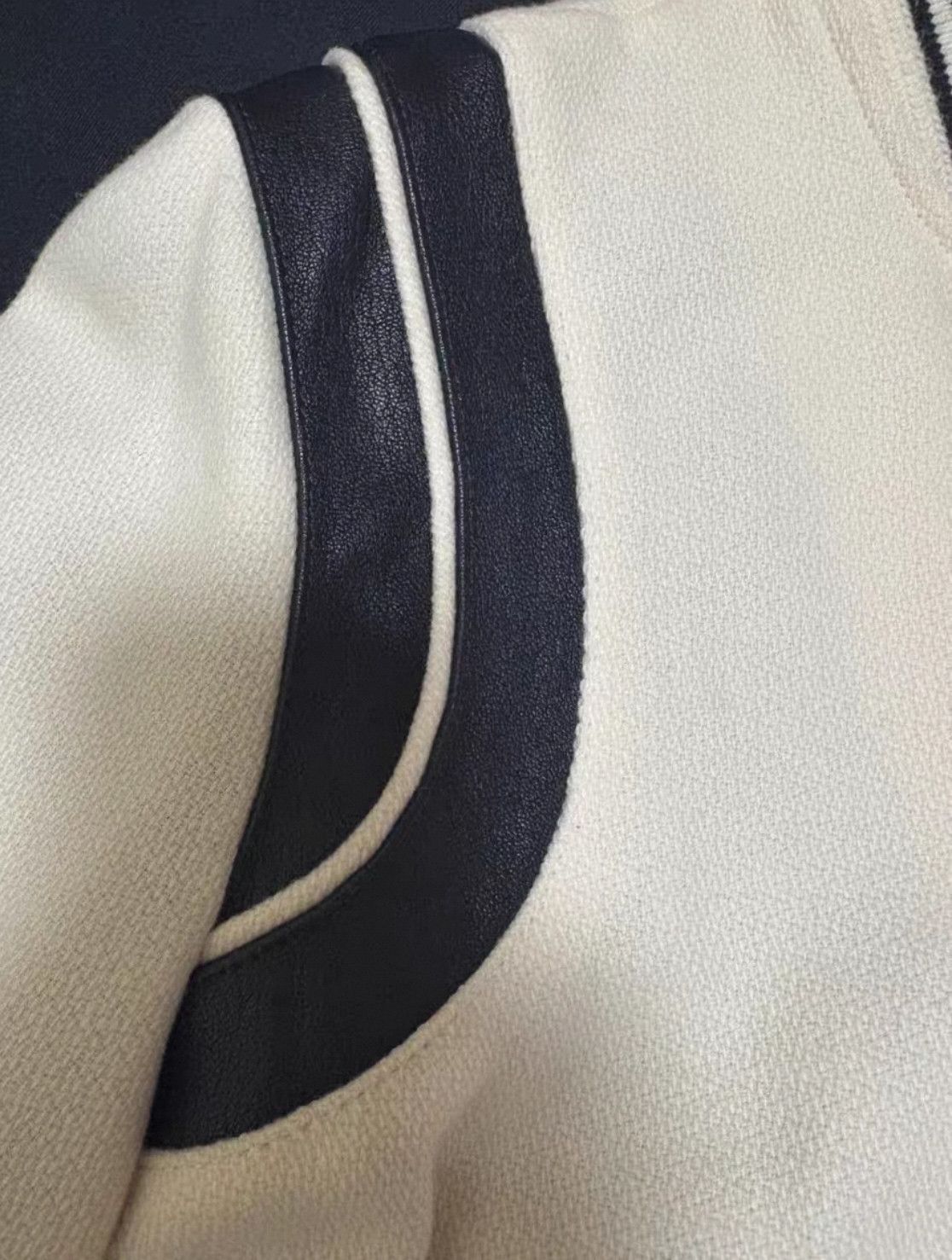 Saint Laurent Paris Saint Laurent Paris White wool patchwork leather Teddy jack Size US S / EU 44-46 / 1 - 3 Thumbnail
