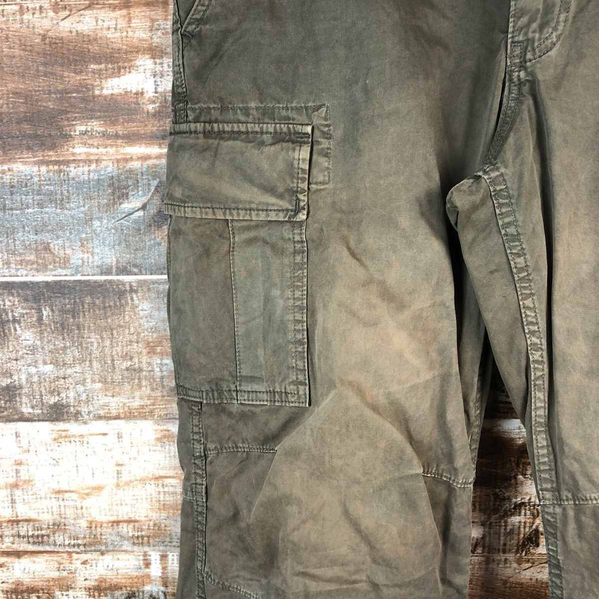 Faded Glory Uniqlo japan Green faded Cargo Multipocket Pants #A2563 Size US 35 - 9 Thumbnail