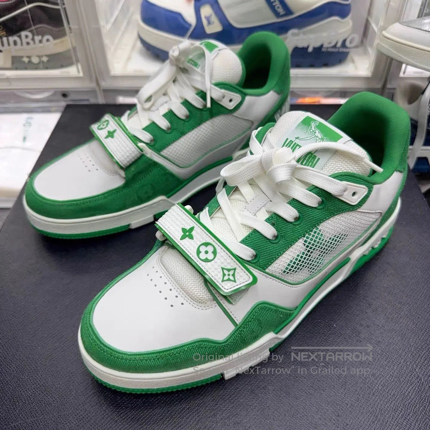 Louis Vuitton Green and White Low. Size US 10 / EU 43 - 1 Thumbnail