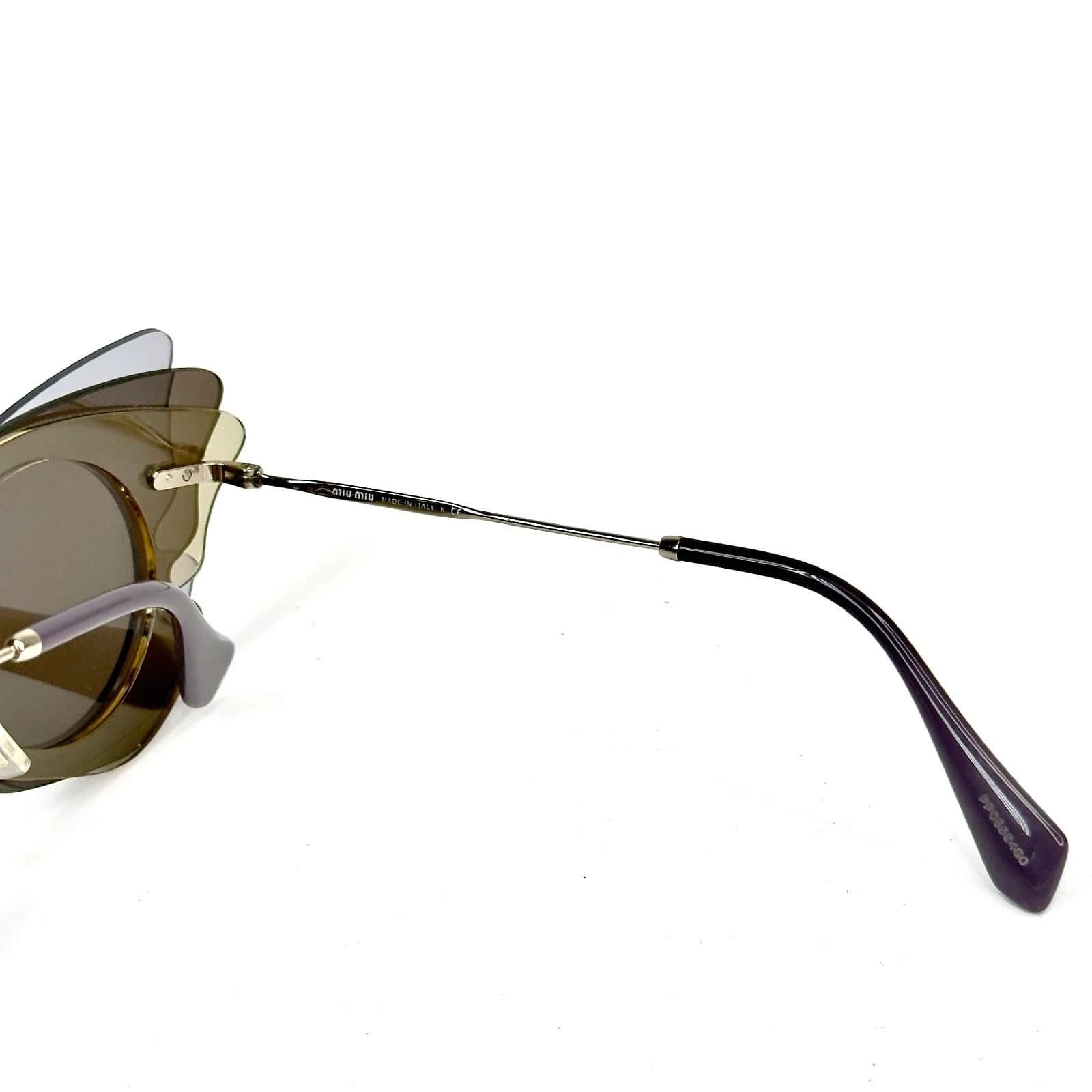 Miu Miu MIU MIU MU02SS COLLECTION 02S Brown Mirrored Sunglasses Size ONE SIZE - 3 Thumbnail