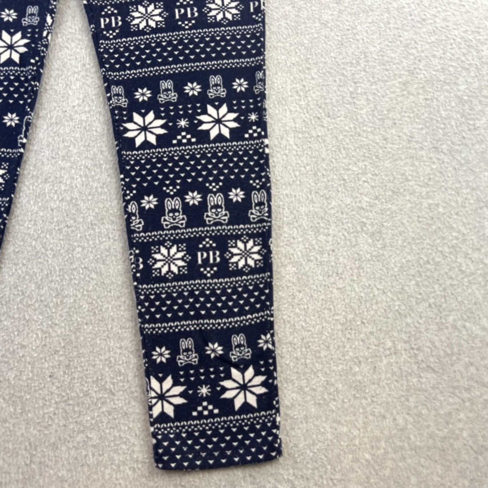 Psycho Bunny Psycho Bunny Pants Mens Medium Blue White Holiday Fair Isle Bunny Lounge Pajama PB Lounge Pants Size US 31 - 4 Thumbnail