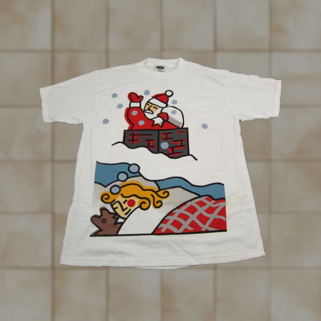 Tultex VINTAGE USPS Shirt Mens XL White Christmas Santa Claus Stamp 1996 90 Tultex T-Shirt Mens XL White Christmas Santa USPS Stamp 1996 Size US XL / EU 56 / 4 - 1 Thumbnail