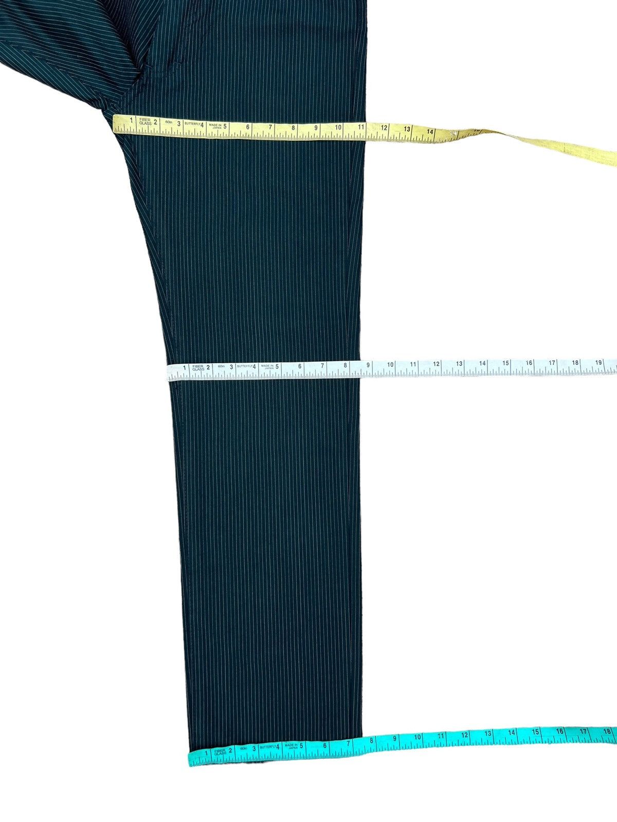 Vintage Paul Smith Jeans Shiny Dark Green Striped Pant Size US 28 / EU 44 - 3 Thumbnail