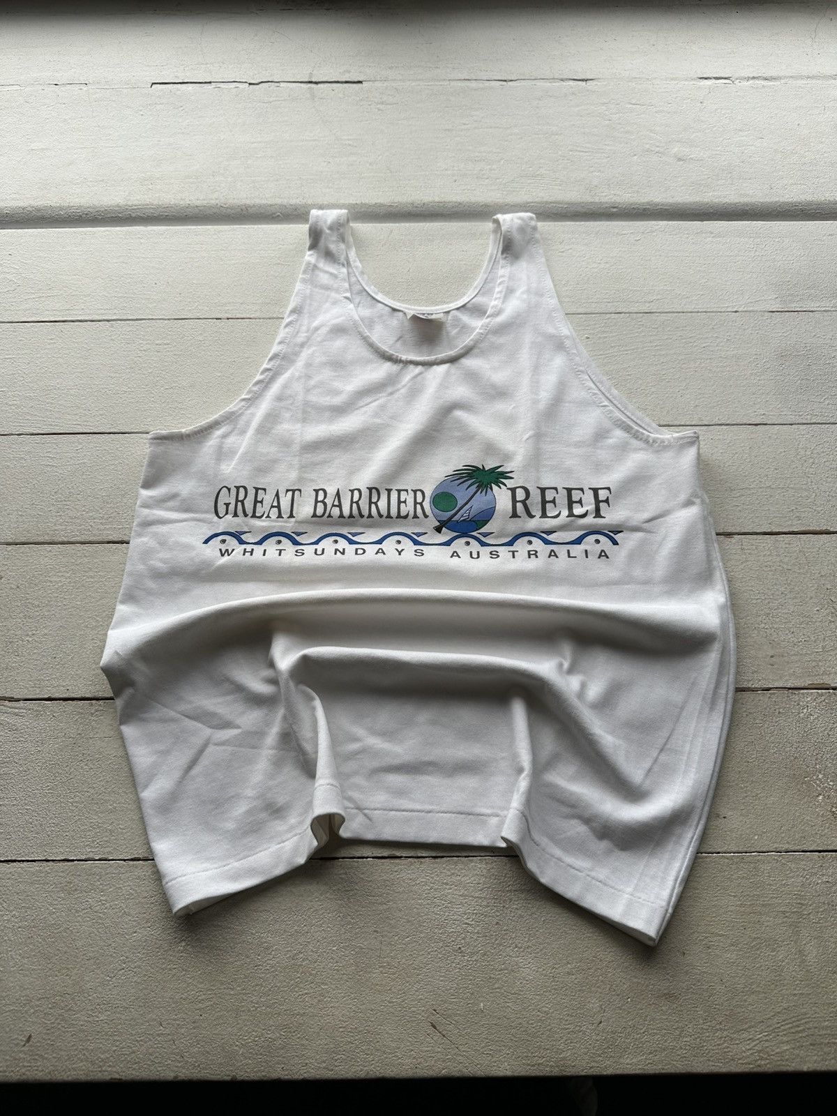 Vintage 🚨VNTG GREAT BARRIER REEF AUSTRALIA TANK MEN RARE 90s Size US S / EU 44-46 / 1 - 1 Thumbnail