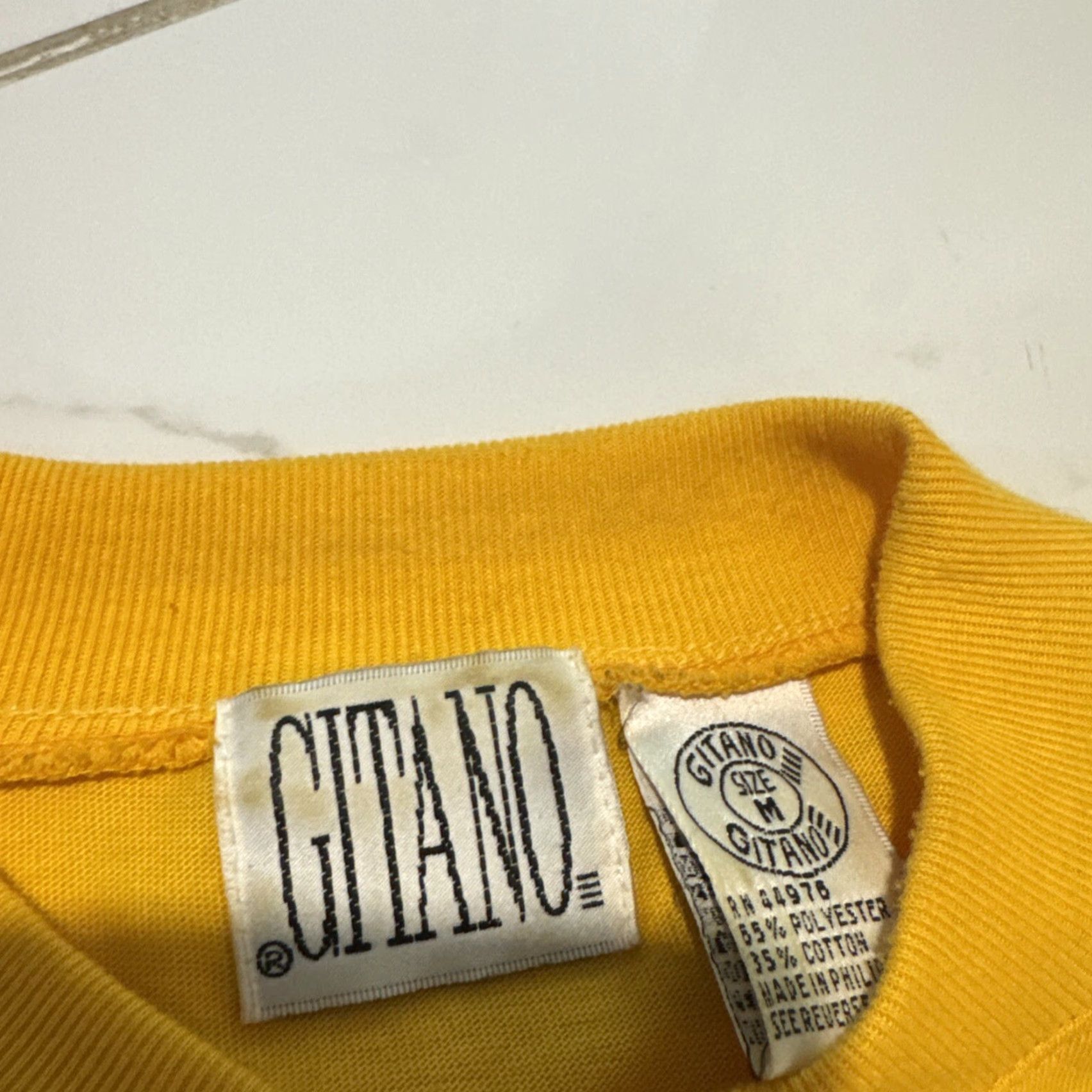 Vintage VINTAGE Gitano T-Shirt Women 80s Yellow M Medium Shirt Women 80s Gitano Yellow T-Shirt Medium Size M / US 6-8 / IT 42-44 - 6 Thumbnail