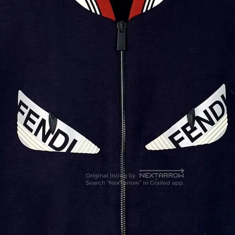 Fendi Fendi Men's Navy Blue Jacket with Unique Design . Size US L / EU 52-54 / 3 - 4 Thumbnail