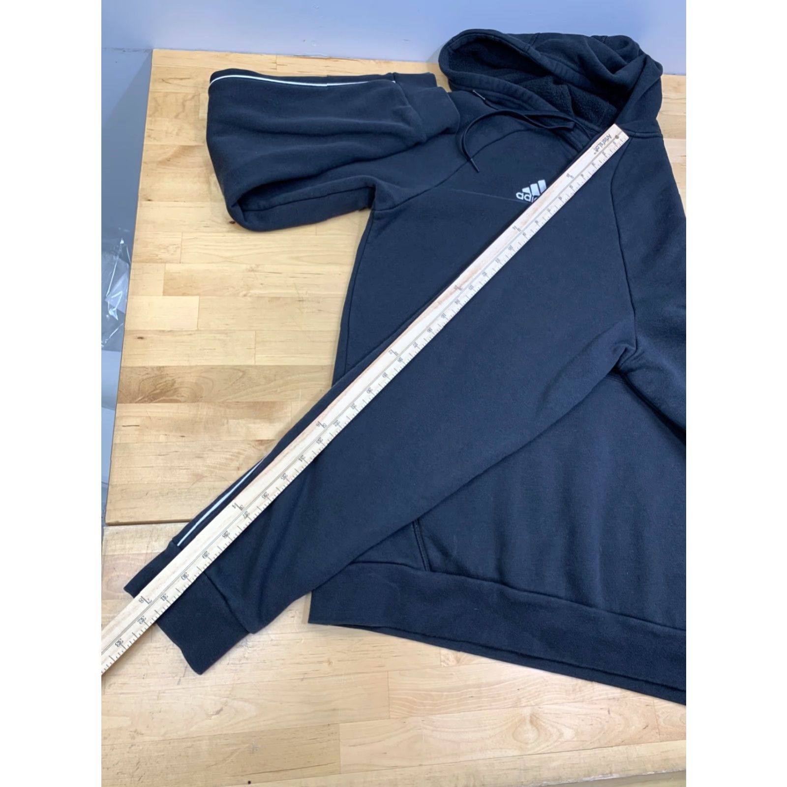 Adidas Adidas Hoodie Mens XL Black Pullover Regular Fit Fleece Size US XL / EU 56 / 4 - 5 Thumbnail