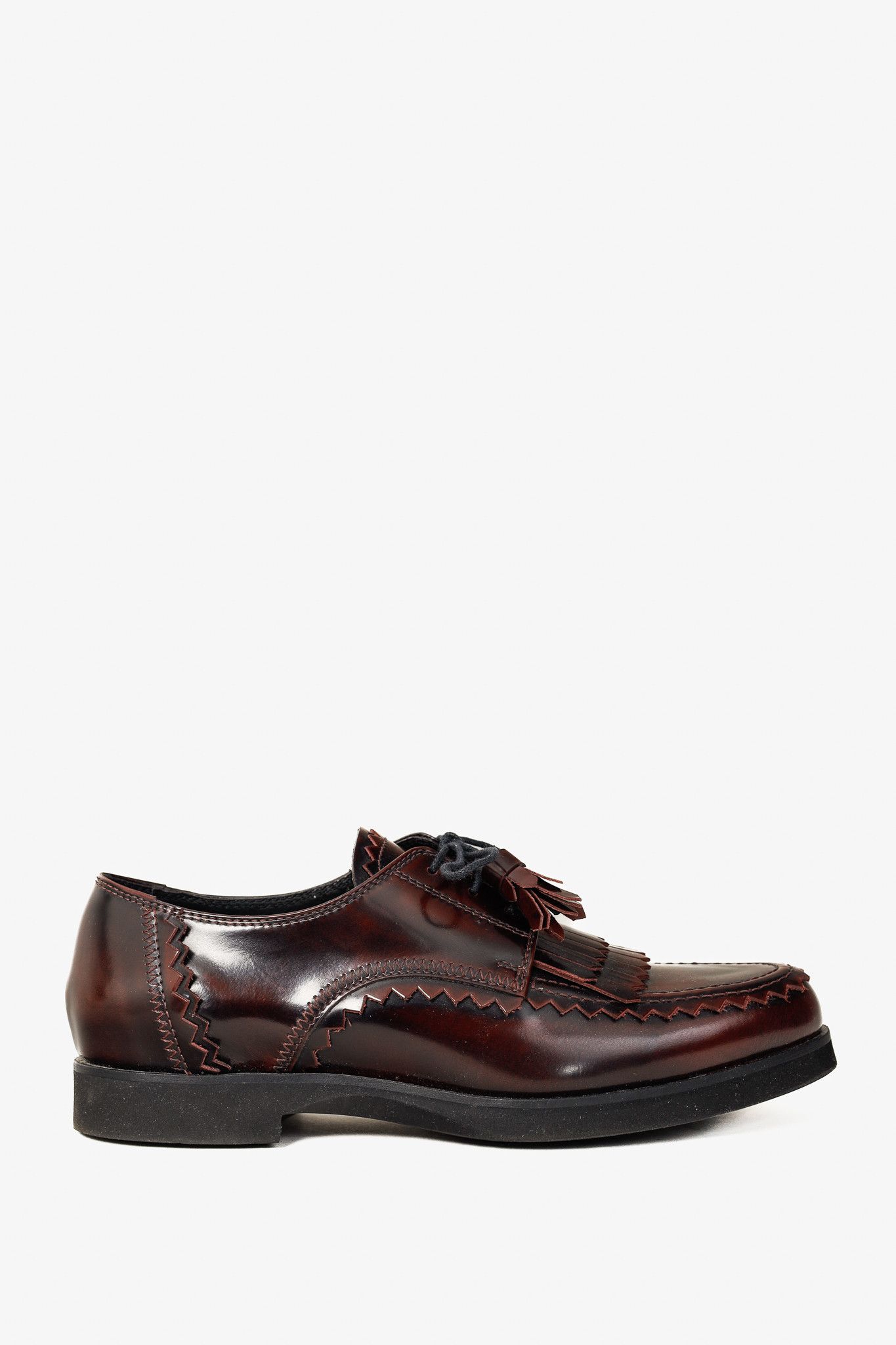 Tod's Tod’s Bordeaux Gomma Frangia Leather Derby Shoes Size US 6 / IT 36 - 1 Thumbnail