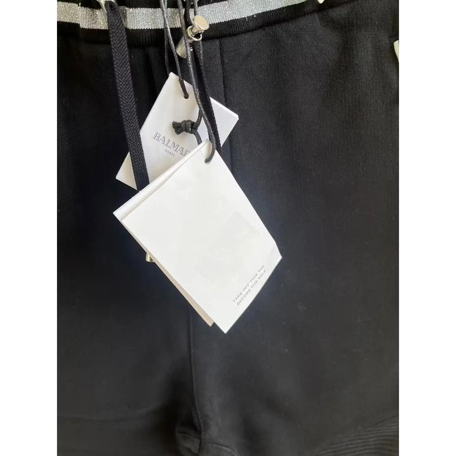 Balmain o1rshd1 Biker Sweat Pants With Silver Waist Band in Black Size US 30 / EU 46 - 12 Thumbnail