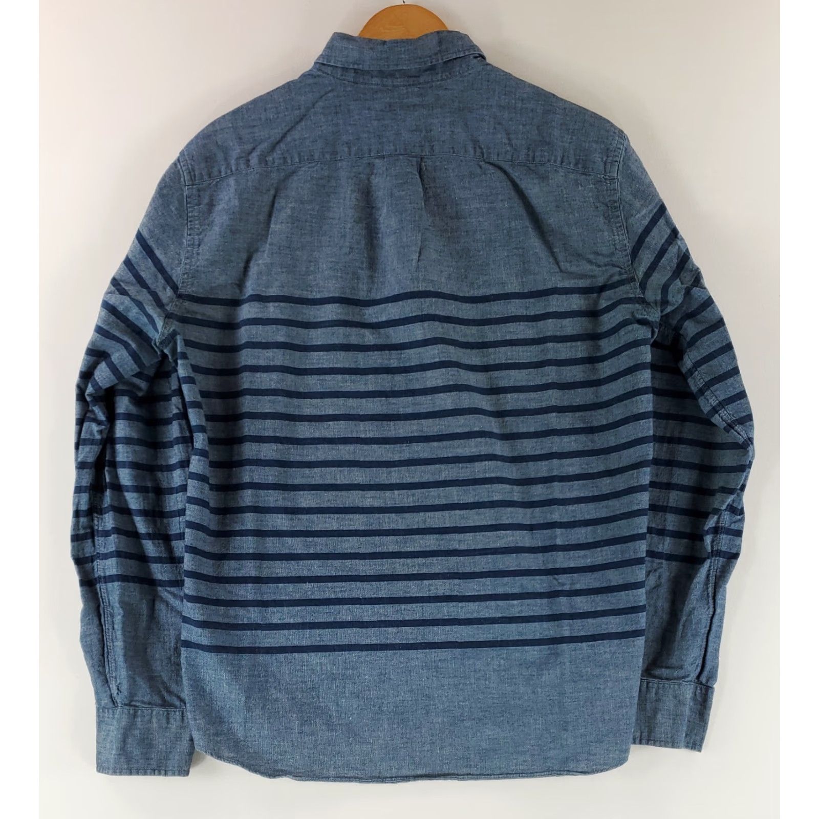 J.Crew J.CREW Shirt Chambray Button-Down Blue Striped Slim Long Sleeve Mens L Size US L / EU 52-54 / 3 - 3 Thumbnail