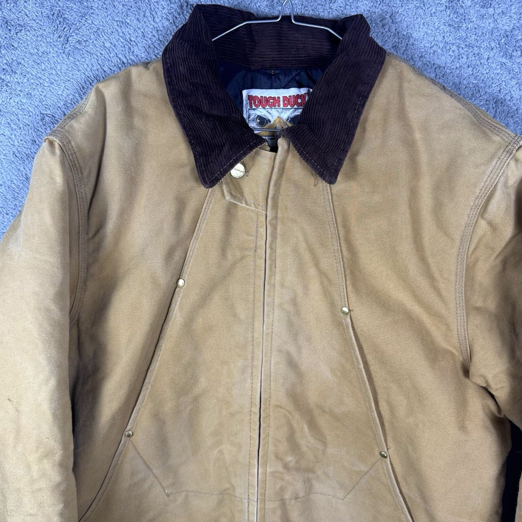 Vintage Tough Duck Jacket Mens Large Canvas Field Barn Workwear Chore Coat Quilted Size US L / EU 52-54 / 3 - 5 Thumbnail