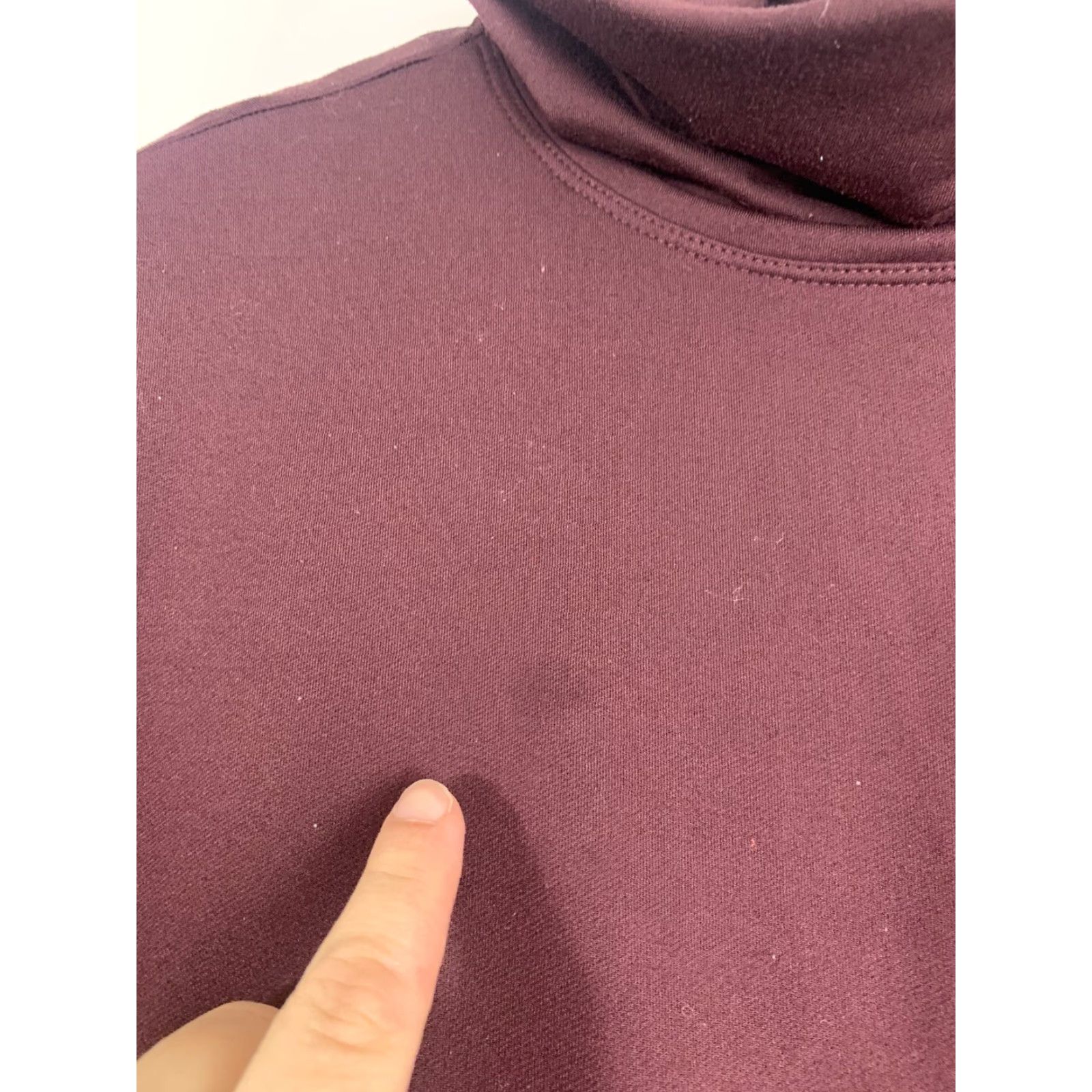 Nike VINTAGE Womens Medium Nike Mock Neck Dri Fit Pullover Long Sleeve Maroon Running Hoodie Size M / US 6-8 / IT 42-44 - 6 Thumbnail