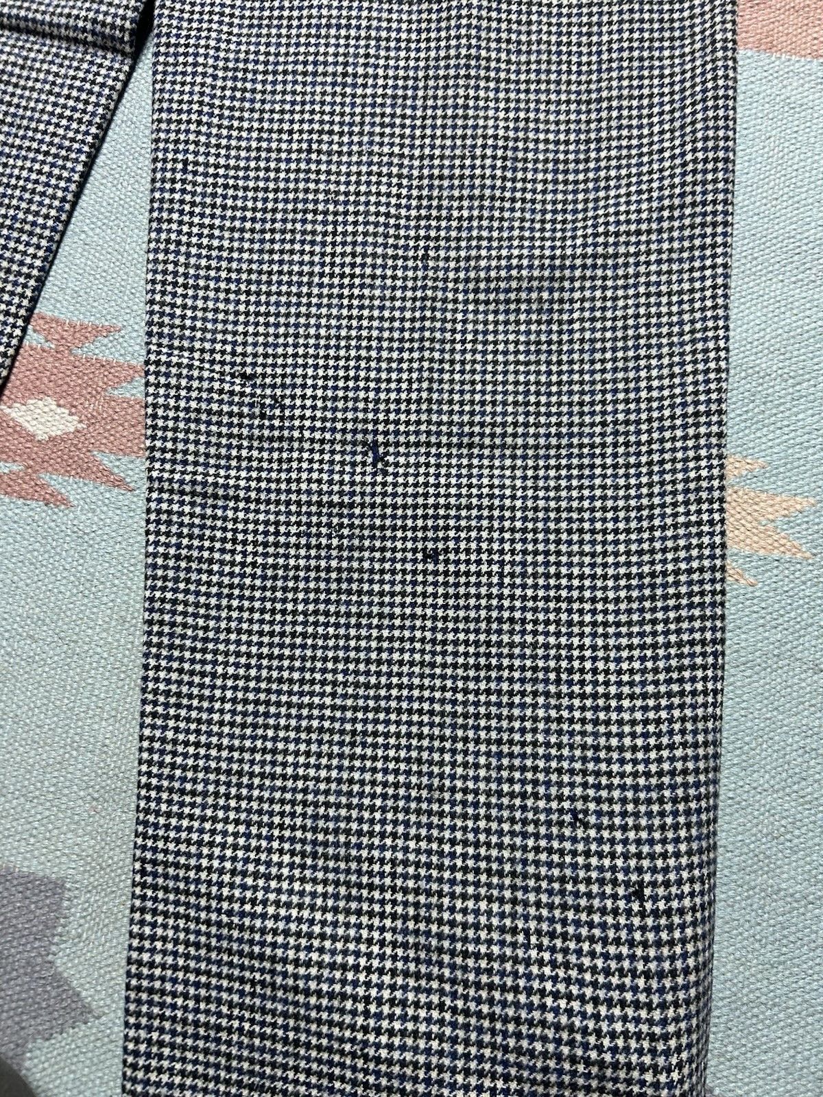 Vintage 1940s drop loop slacks wool pants Campus houndstooth FLAW 29 Size US 29 - 13 Thumbnail