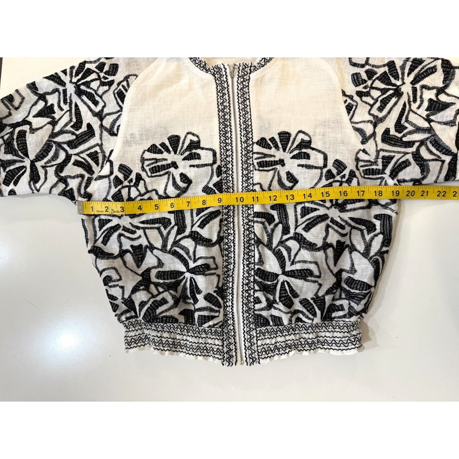 Chicos Chicos Jacket Womens 0 Petite White Black Embroidered Boho Size S / US 4 / IT 40 - 5 Thumbnail