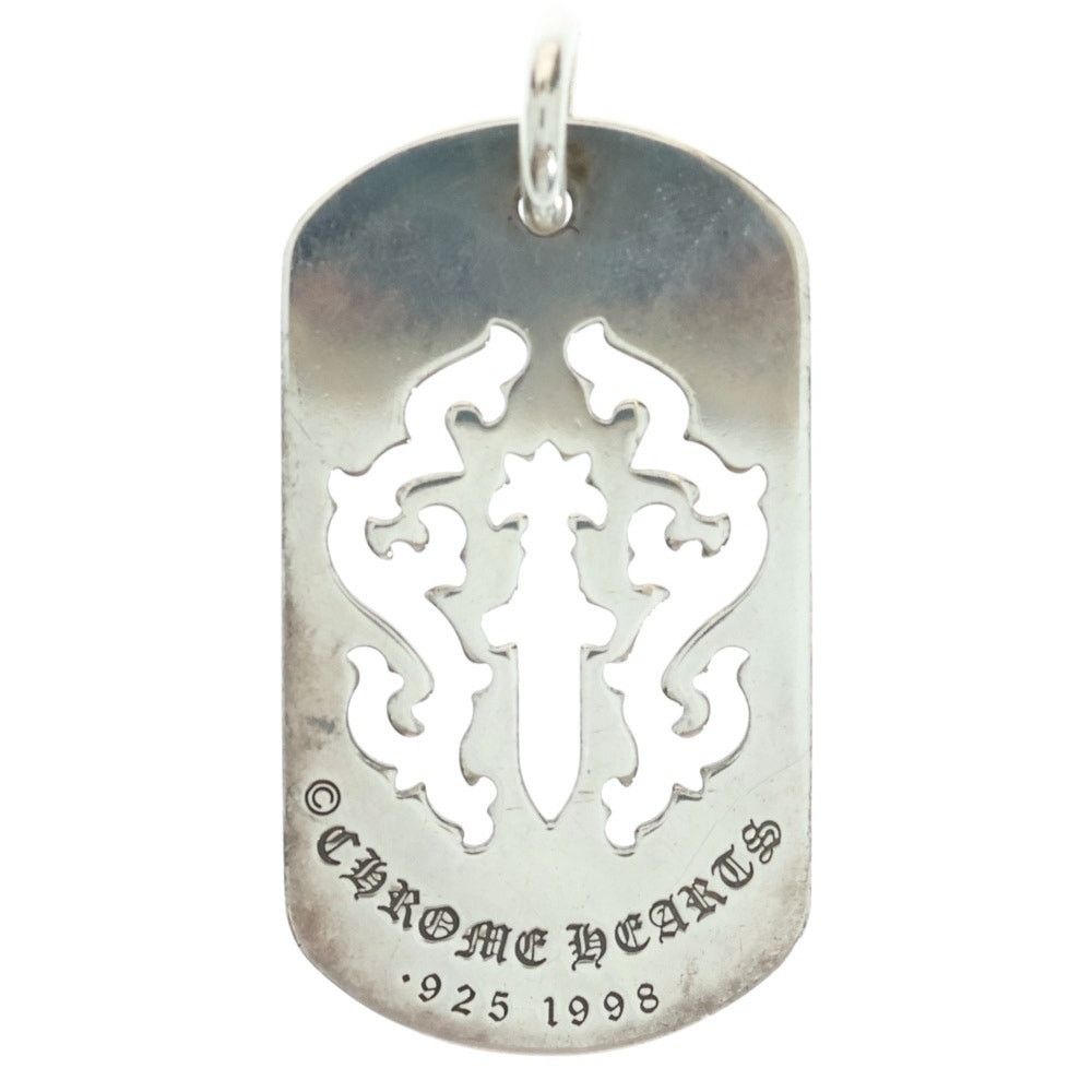 Chrome Hearts Dagger Dog Tag Pendant Silver