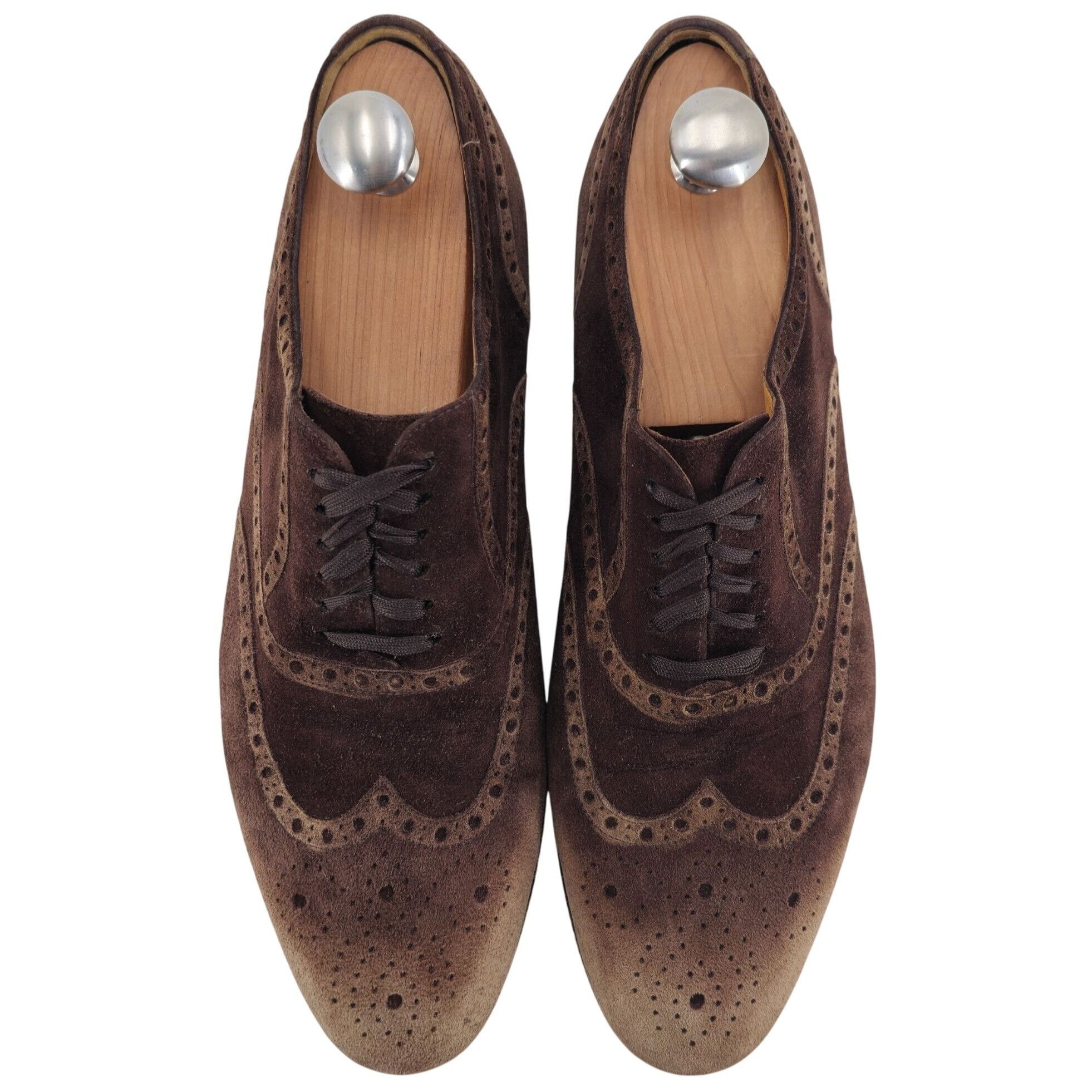 Gucci Gucci Italy Men size 7.5E Brown Suede Wingtip Derby Oxfords Size US 7.5 / EU 40-41 - 10 Thumbnail