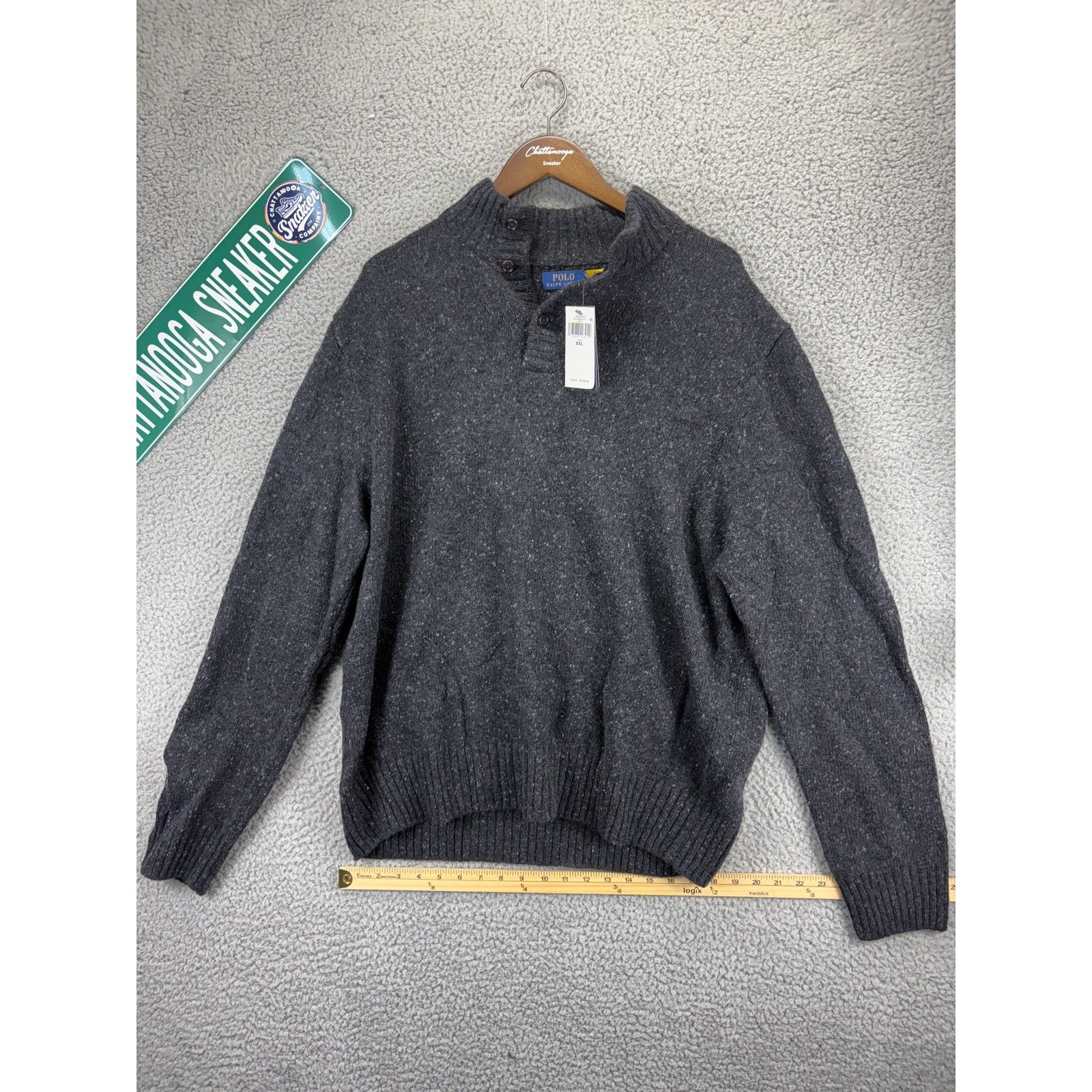 Ralph Lauren Polo Ralph Lauren 1/4 Mock Neck Sweater Mens XXL Gray Wool Size US XXL / EU 58 / 5 - 1 Thumbnail
