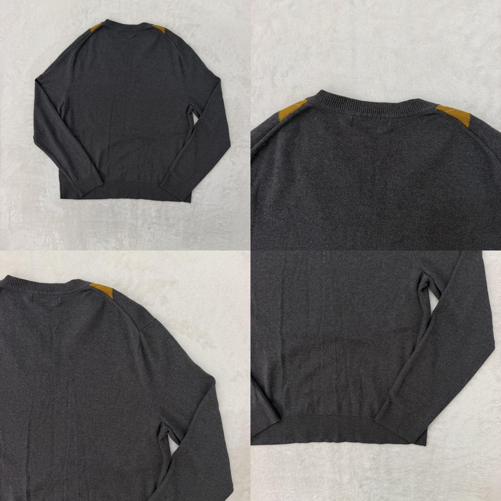 Banana Republic Banana Republic Sweater Mens Large Gray Silk Cashmere Argyle Slim Fit V-Neck Pullover Knit Winter Casual Mens Size US L / EU 52-54 / 3 - 8 Thumbnail