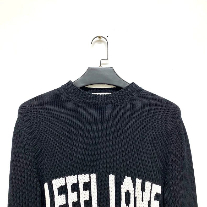 Givenchy Givenchy Black "I Feel Love" distressed knit Size US S / EU 44-46 / 1 - 3 Thumbnail