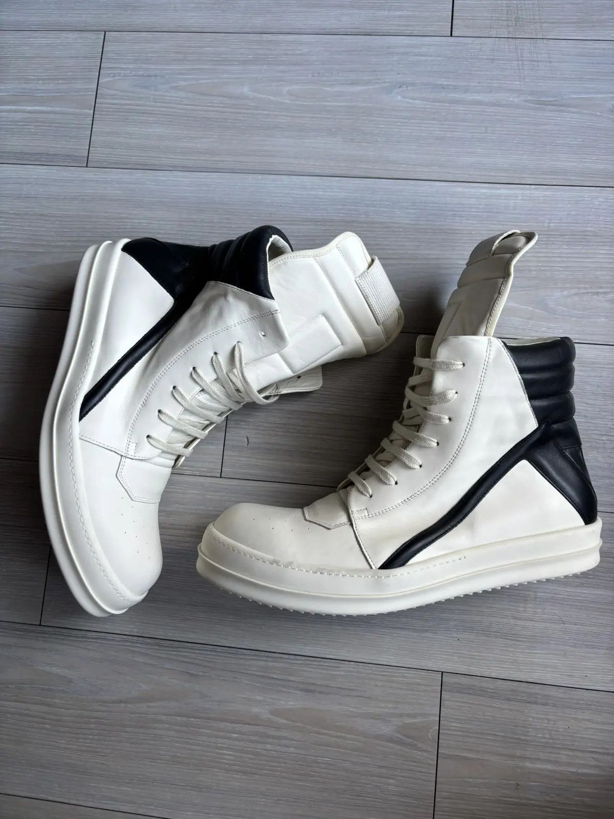Rick Owens Rick Owens Strobe Geobasket High 'Dust Milk' | Grailed