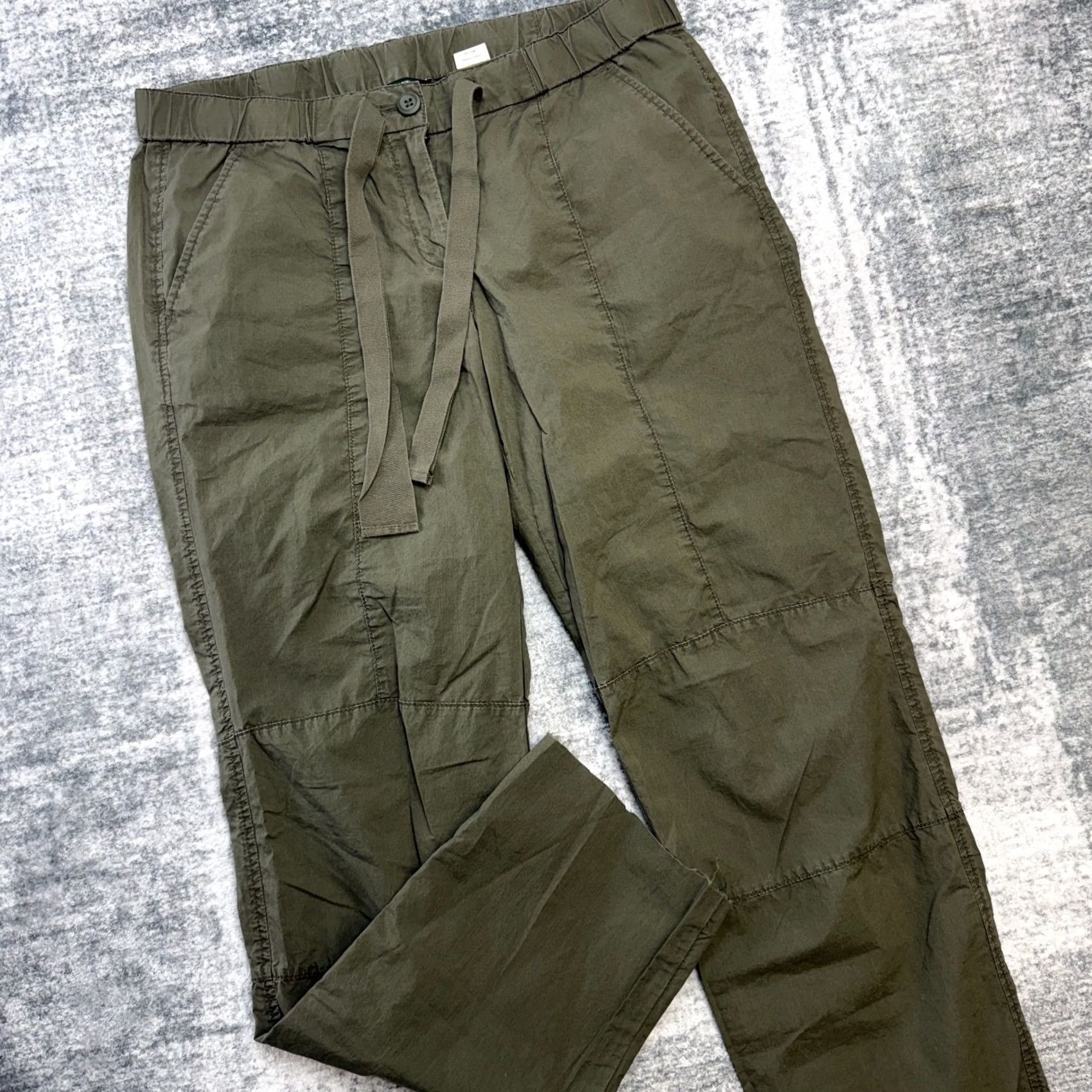 J.Crew J.CREW Pants Womens 4 Dark Olive City Drawstring Lightweight Fatigue Utility Y2K Chino Straight Pockets Flexible Regular Fall Spring Summer Womens Size 27" / US 4 / IT 40 - 2 Thumbnail