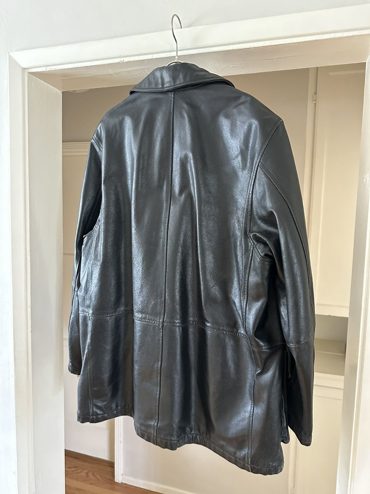 Giorgio Armani Armani Jeans Leather Car Coat Size US L / EU 52-54 / 3 - 5 Thumbnail