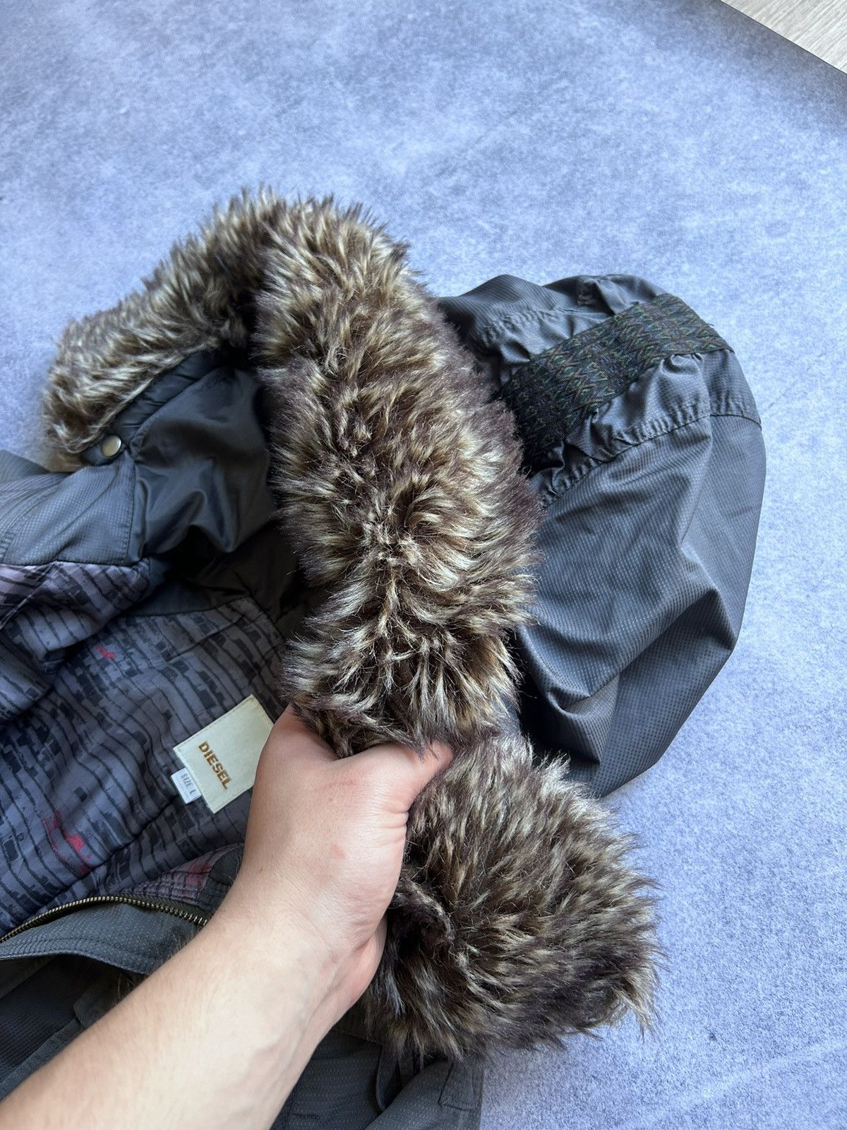 Japanese Brand Vintage Diesel Black/Gold Japanese Brand parkas jacket Size L / US 10 / IT 46 - 4 Thumbnail