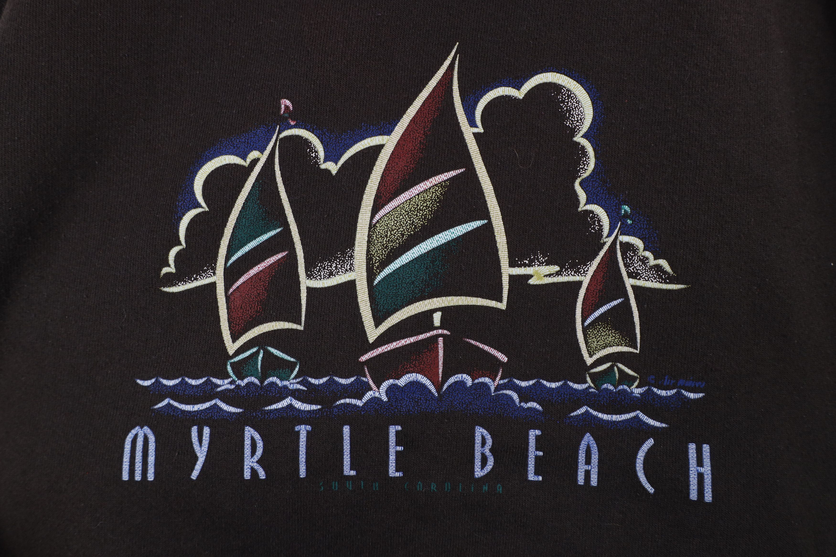 Vintage Vintage 90s Streetwear Beach Sailing Sailboat Sweatshirt USA Size US XL / EU 56 / 4 - 4 Thumbnail
