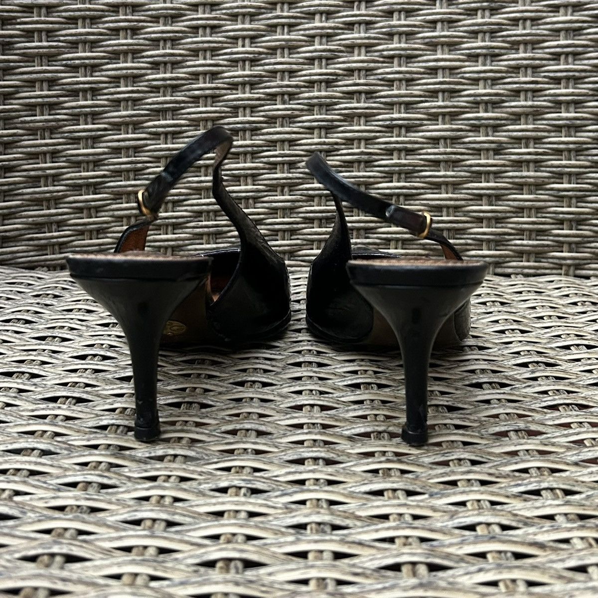 Dolce & Gabbana Dolce & Gabbana Patent Leather Pointed Toe Slingback Heels Size US 6.5 / IT 36.5 - 4 Thumbnail