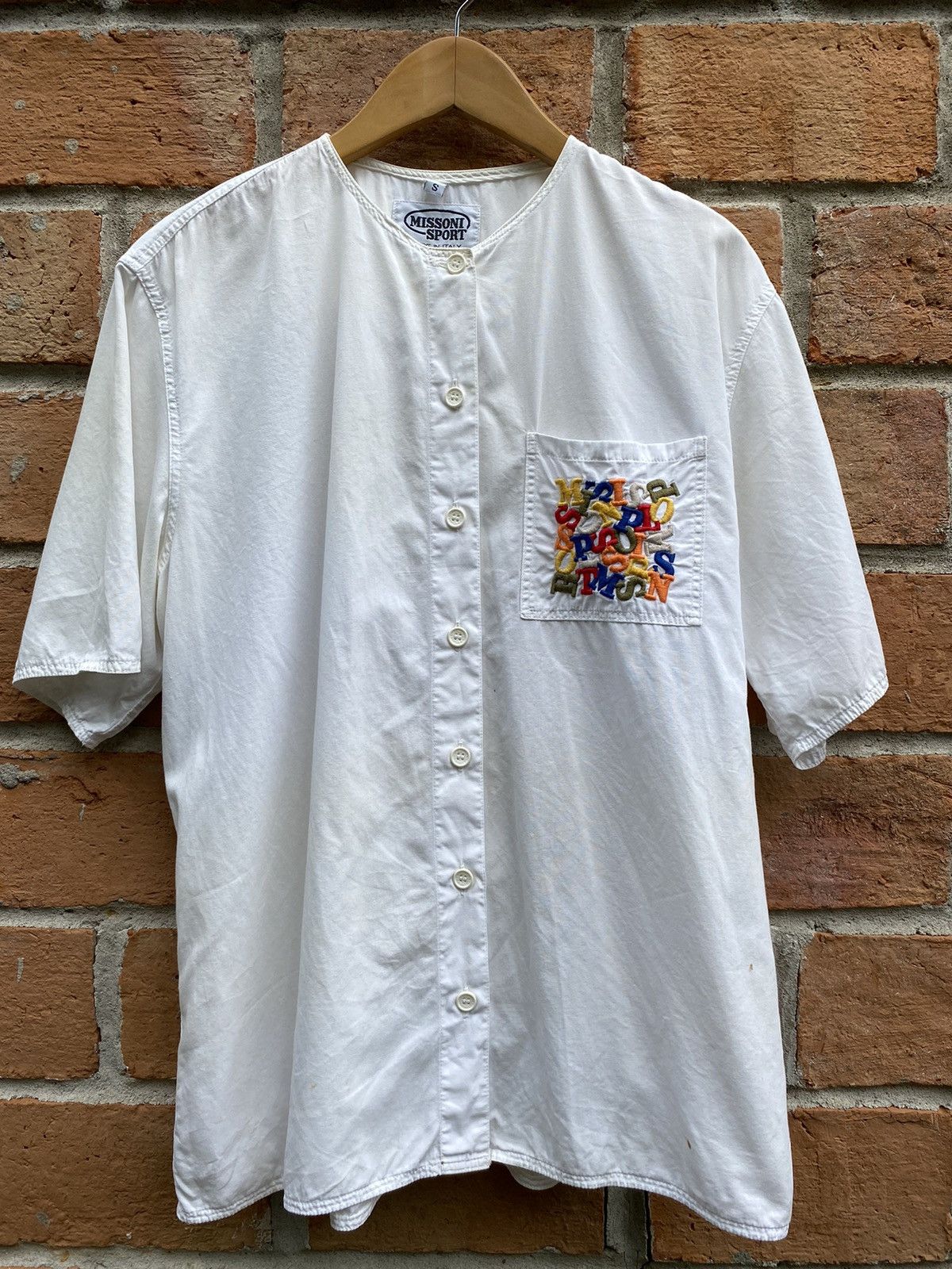 Missoni white collarless shirt