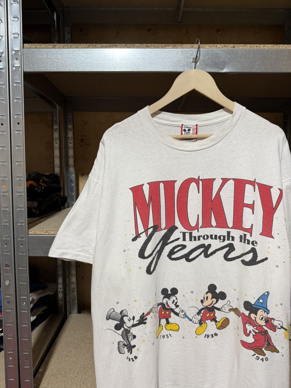 Disney × Mickey Mouse × Vintage Vintage 1990s Mickey Mouse Through The Years Cartoon T-Shirt Size US XL / EU 56 / 4 - 3 Thumbnail