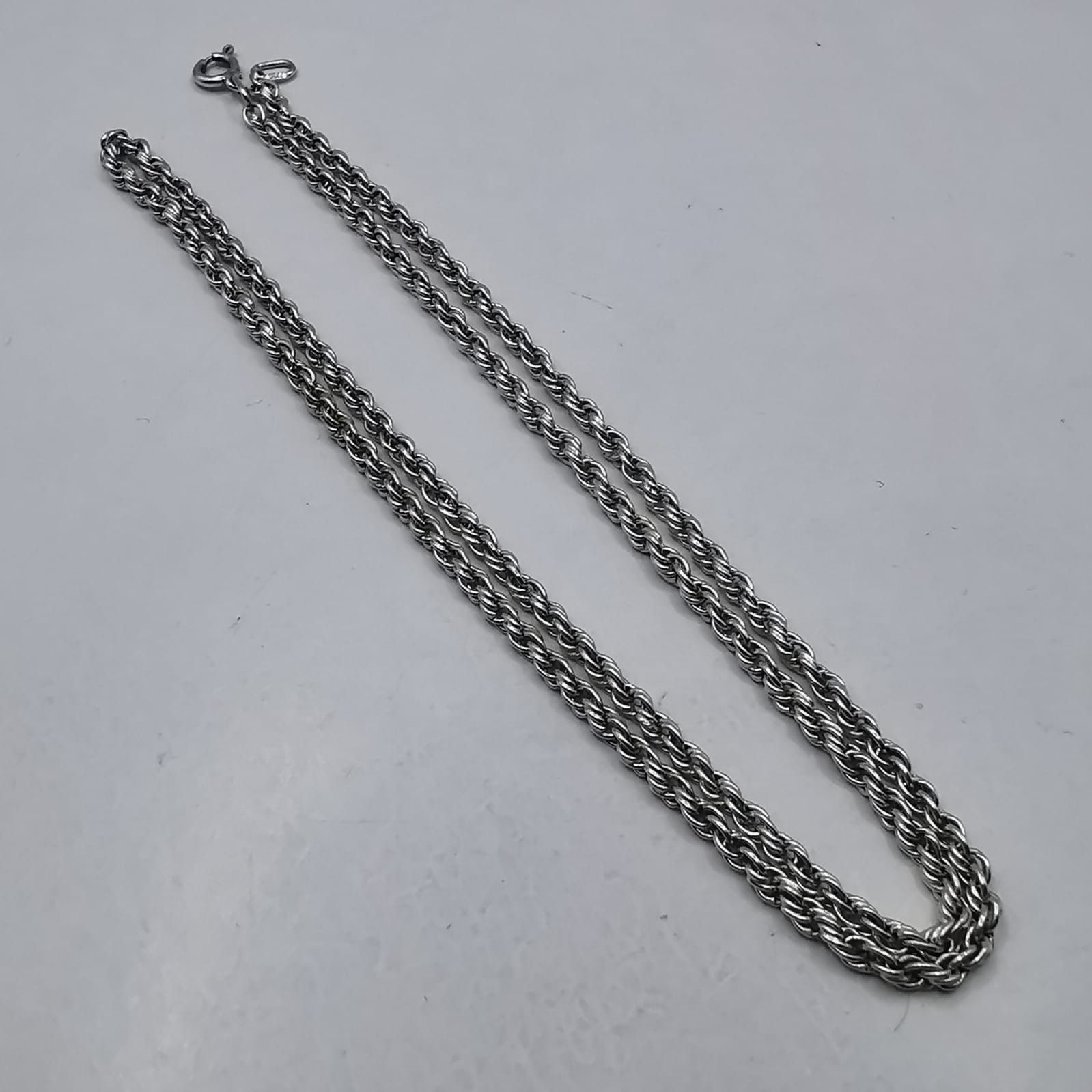 Sterling Silver Vintage Jewelry Chain, 925 Sterling Silver, Signed 13,43g Size ONE SIZE - 4 Thumbnail
