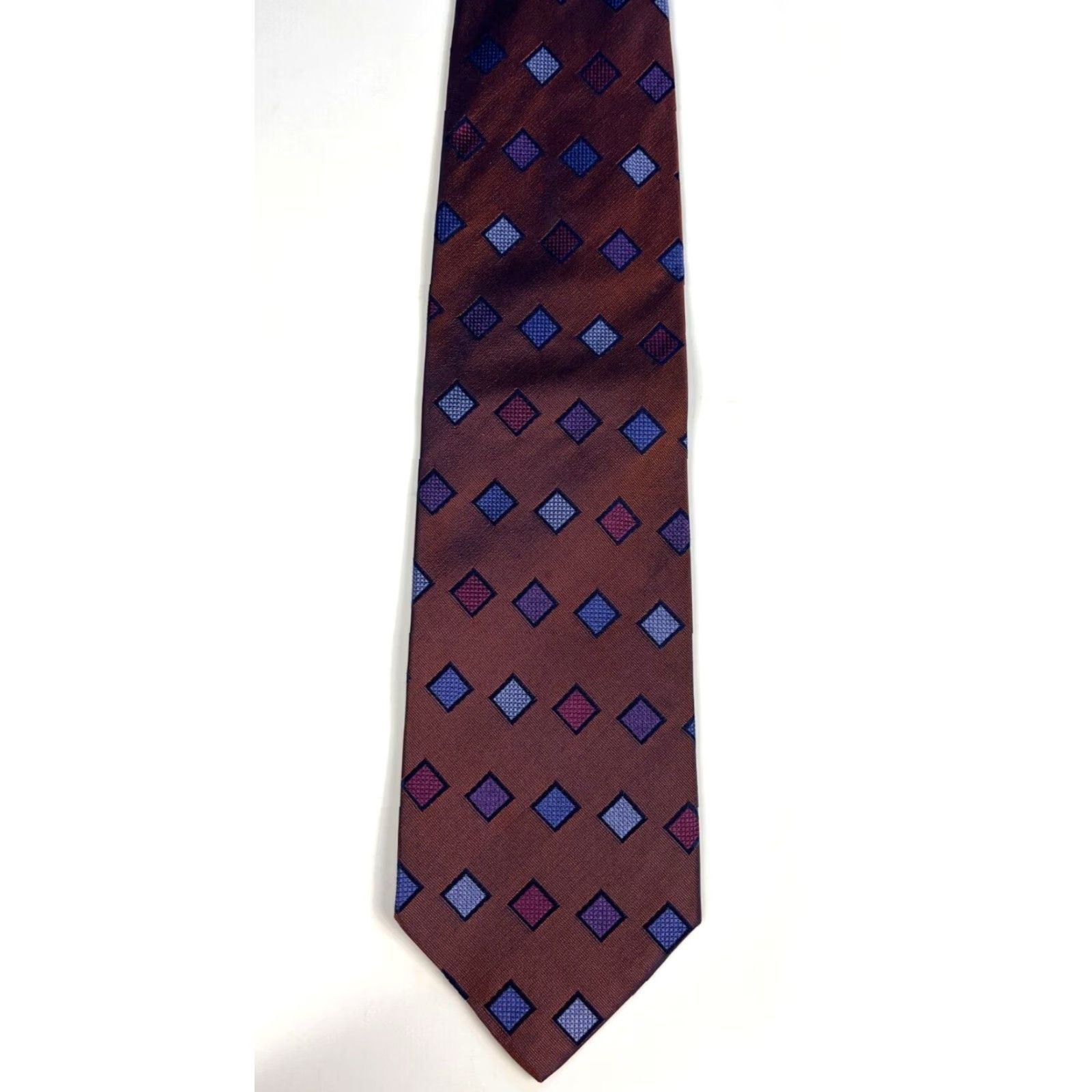 Ermenegildo Zegna VINTAGE Ermenegildo Zegna Silk Tie Geometric Bronze Made in Italy Size ONE SIZE - 3 Thumbnail