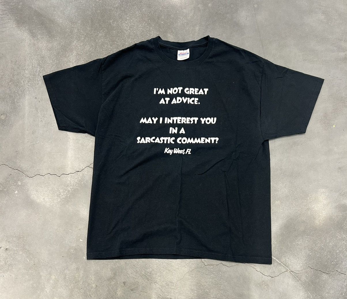 Hanes × Vintage Black and white vintage 90s sarcastic t-shirt Size US XL / EU 56 / 4 - 1 Thumbnail