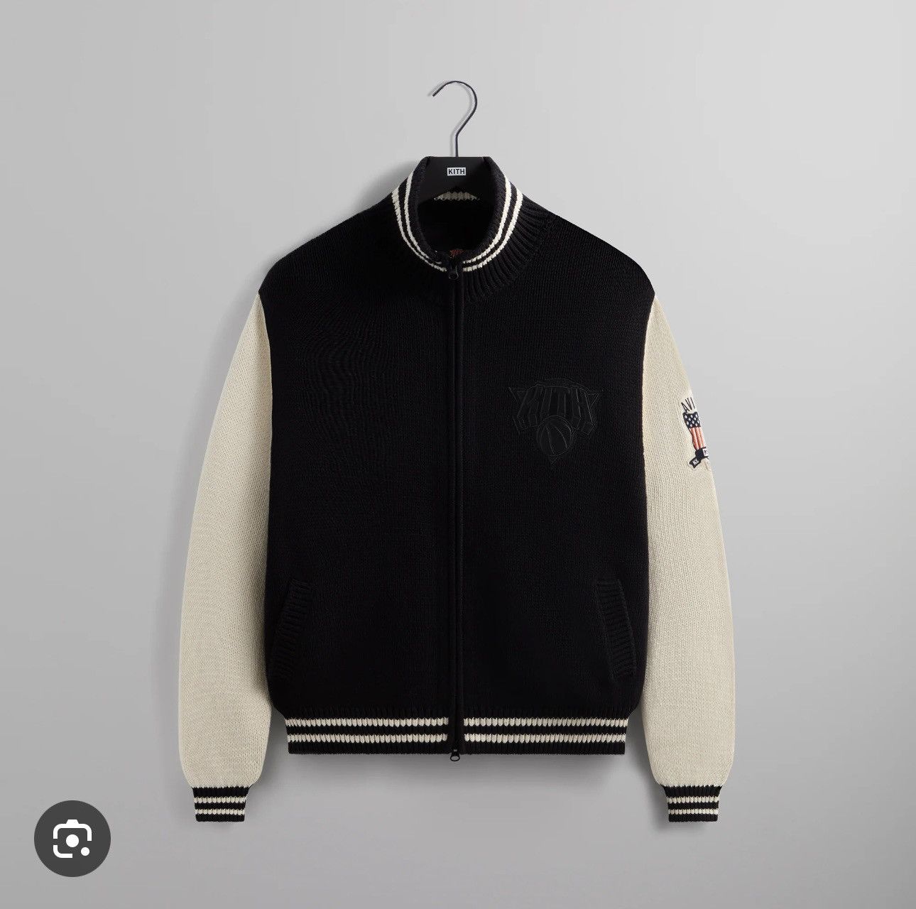 Avirex × Kith Kith knicks avirex wyona full zip sweater black Size US L / EU 52-54 / 3 - 1 Thumbnail