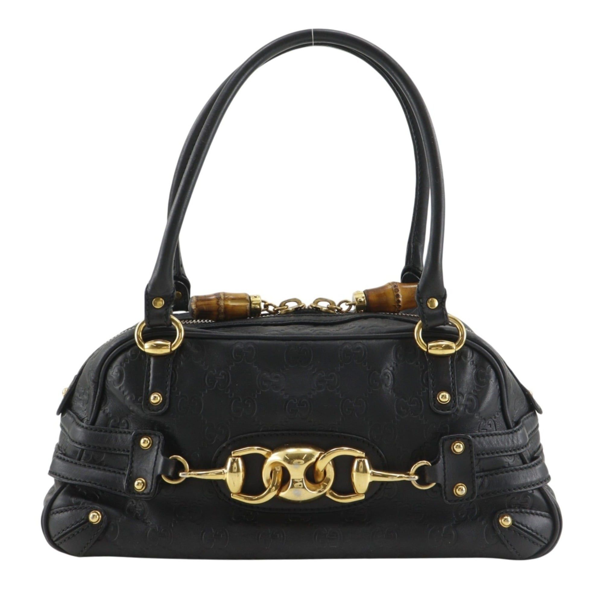 Gucci Gucci Guccissima handbag, Horsebit design, bamboo, discontinued model, embossed leather x made in Italy, 2003-2006, gold, 2-way, A5 size, women's. Size ONE SIZE - 1 Thumbnail