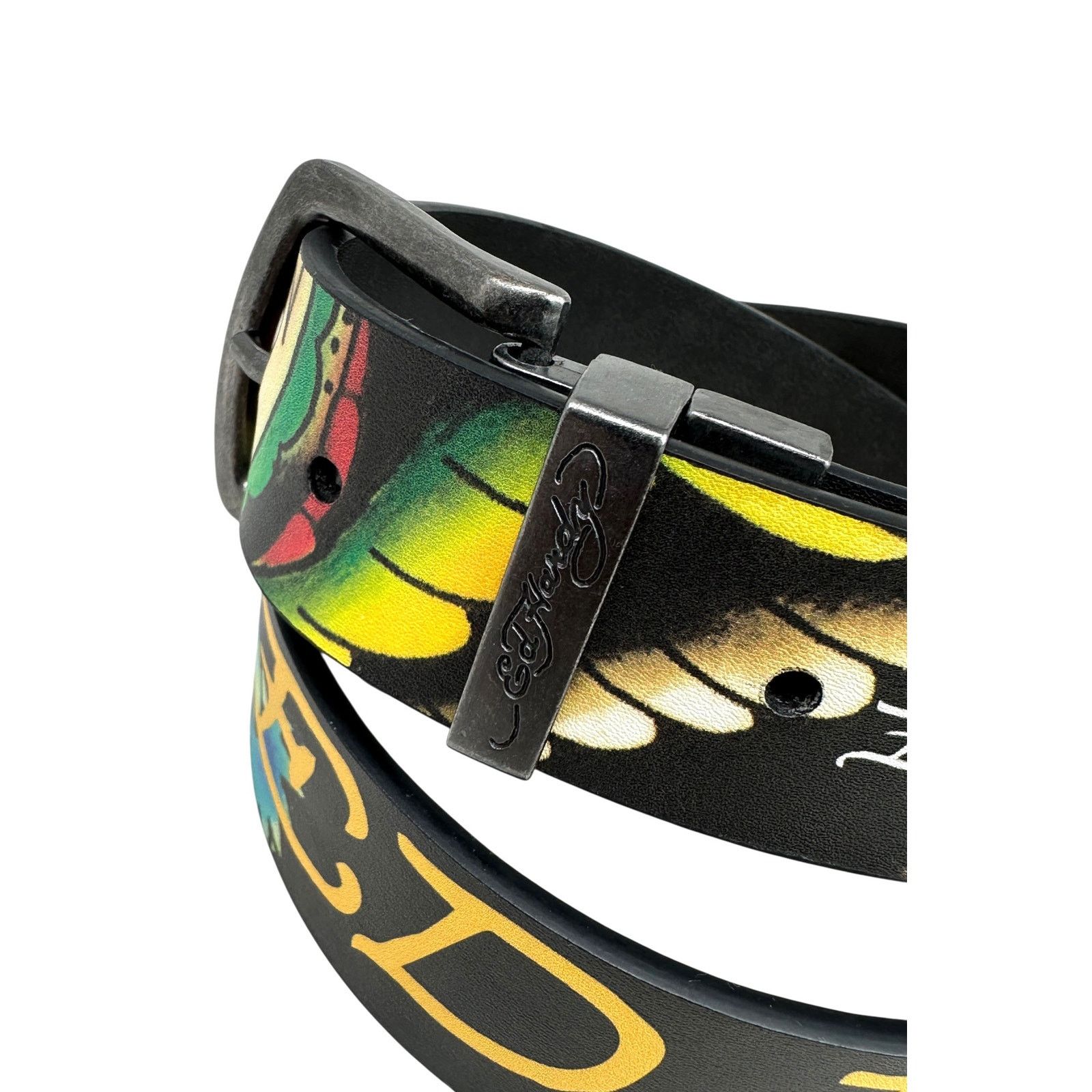 Ed Hardy Ed Hardy Men's Dragon and Tiger Print Reversible Black Belt Size 36 - 2 Thumbnail