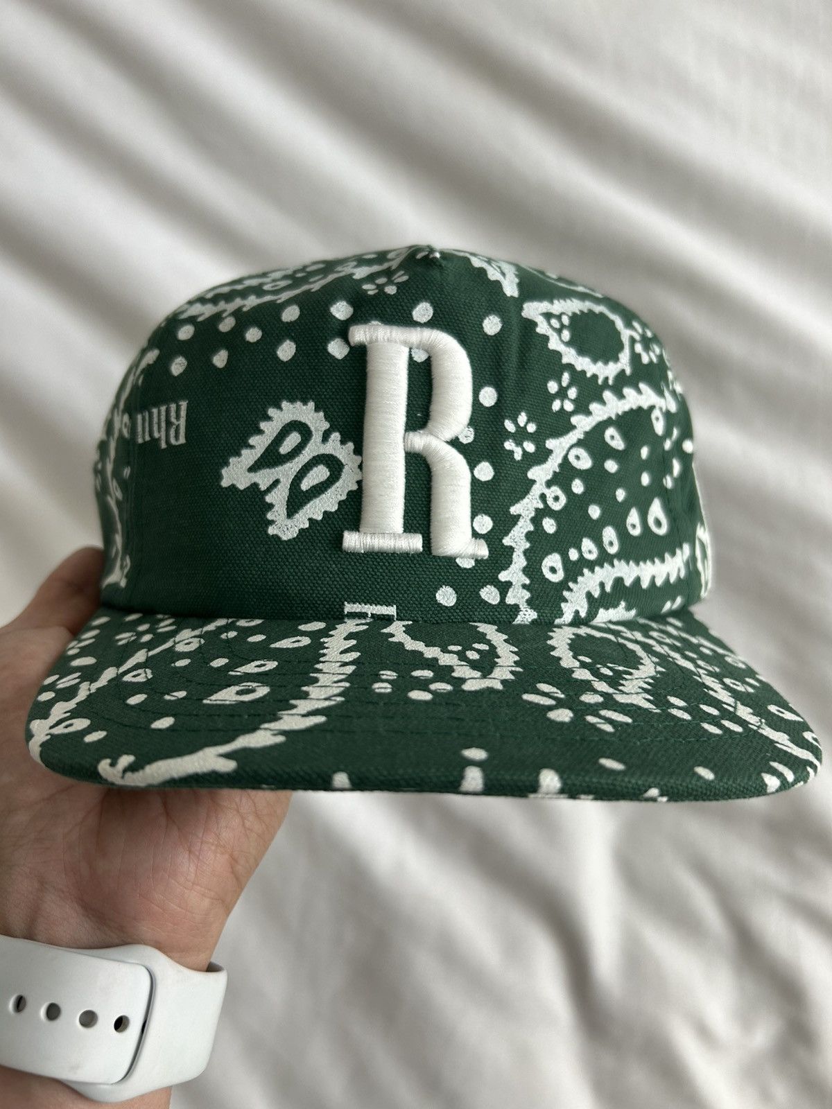 Rhude Rhude Bandana Hat Green R Logo Paisley Size ONE SIZE - 1 Thumbnail