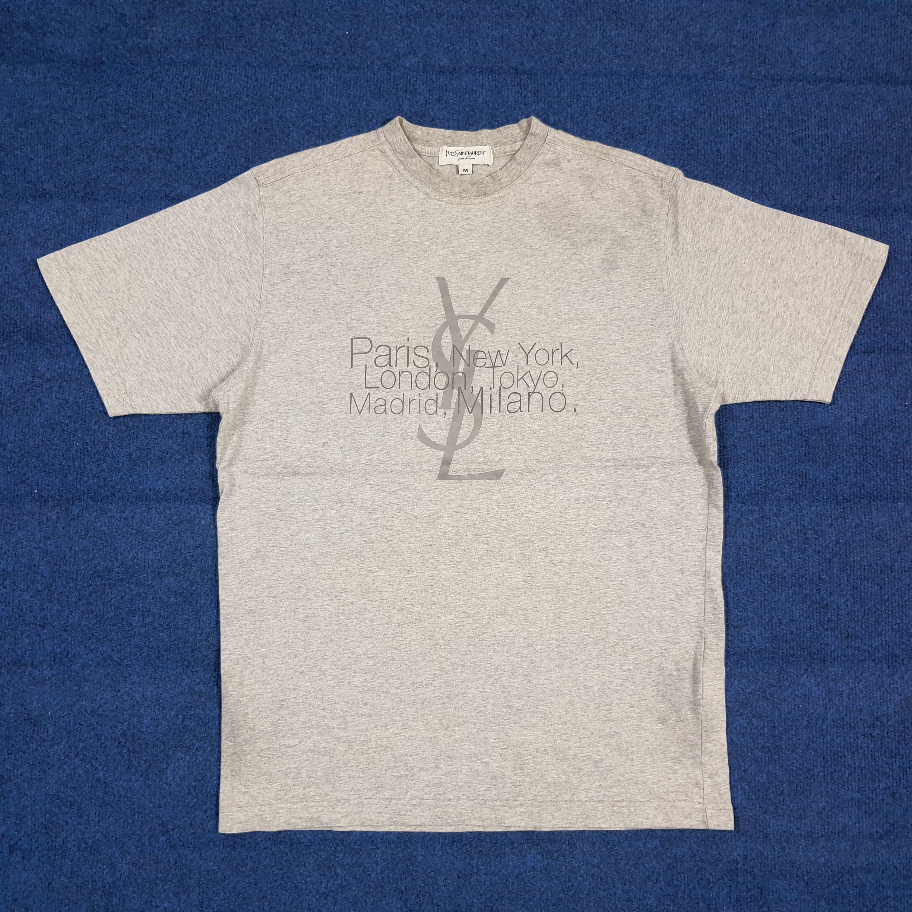 Yves Saint Laurent Vintage YSL Yves Saint Laurent Center Logo Tshirt C294N72 Size US L / EU 52-54 / 3 - 1 Thumbnail