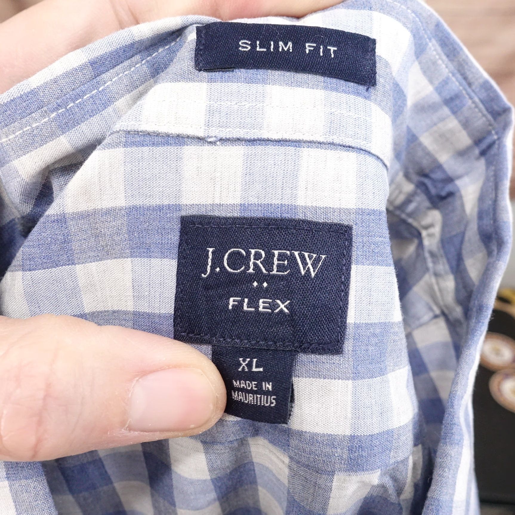 J.Crew J CREW SLIM FIT BLUE CHECK LONG SLEEVE BUTTON DOWN SHIRT MENS SIZE XL Size US XL / EU 56 / 4 - 6 Thumbnail