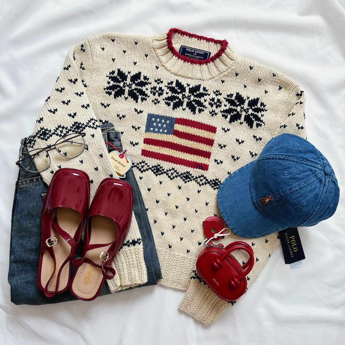 Polo Ralph Lauren ❄️🇺🇸Vintage 90s Ralph Lauren Polo Sportswoman USA Flag 🇺🇸❄️ Size L / US 10 / IT 46 - 2 Thumbnail