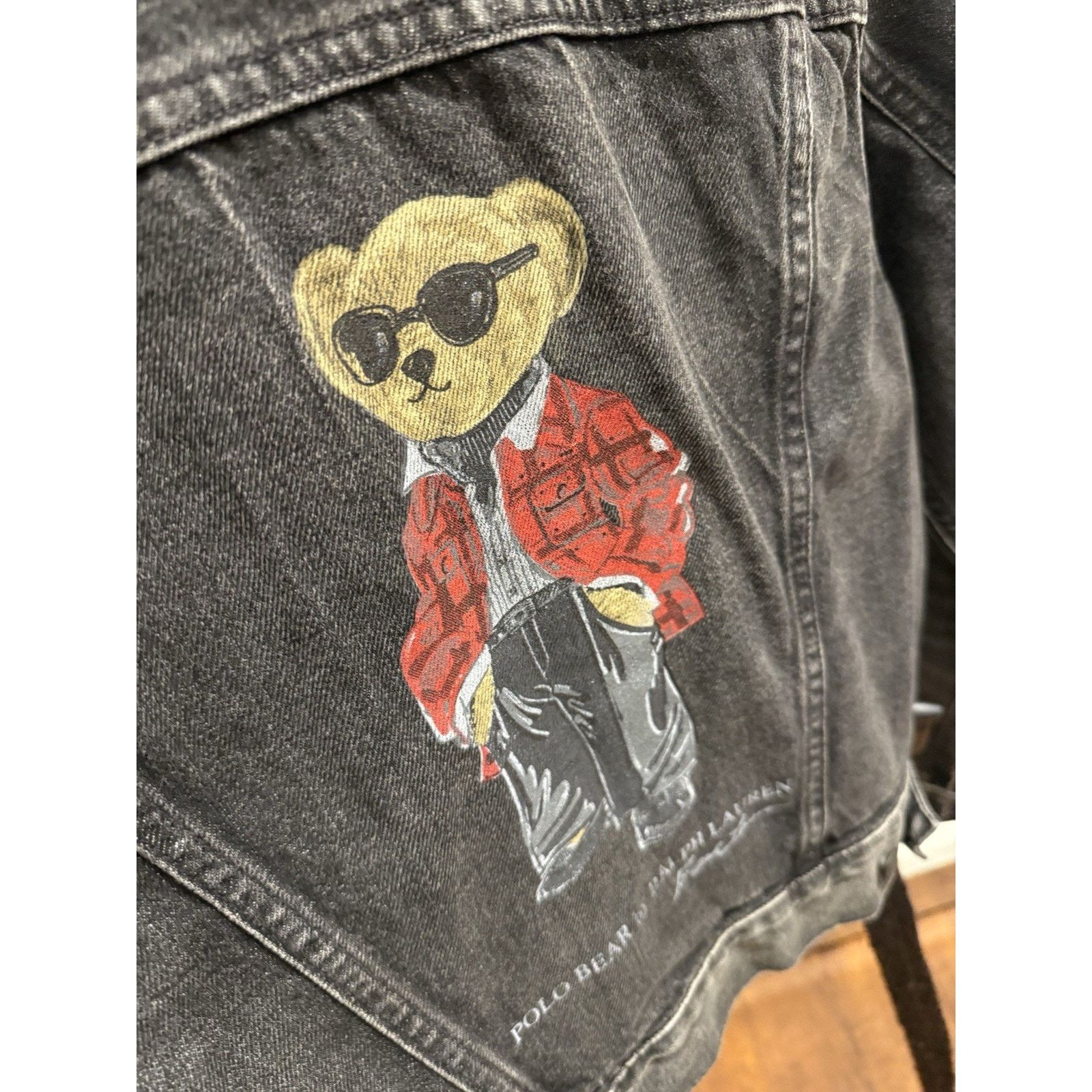 Ralph Lauren NWT POLO RALPH LAUREN Women Bear Black Denim Jean Jacket Size S / US 4 / IT 40 - 7 Thumbnail