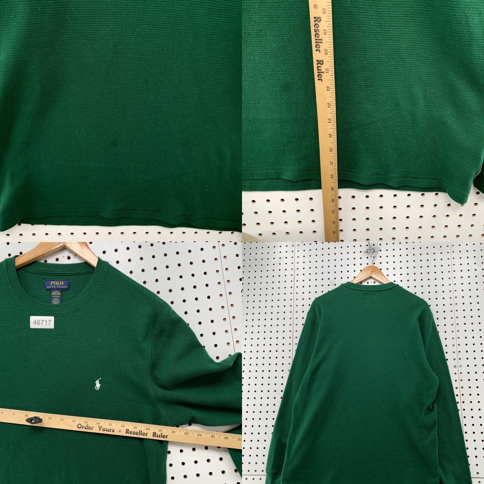 Polo Ralph Lauren Polo Ralph Lauren Thermal Shirt Mens XL Green Long Sleeve Sleepwear Waffle Knit Size US XL / EU 56 / 4 - 8 Thumbnail
