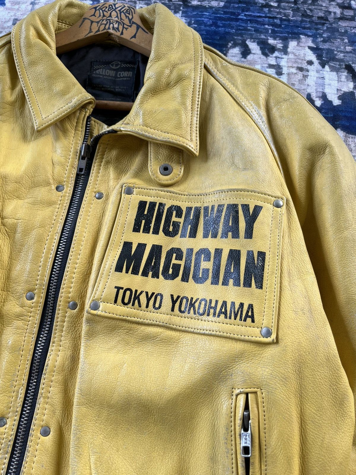 YELLOW CORN 💥STEALS💥Vintage Yellow Corn Sledge Hammer Leather Jacket 90s Size US M / EU 48-50 / 2 - 3 Thumbnail