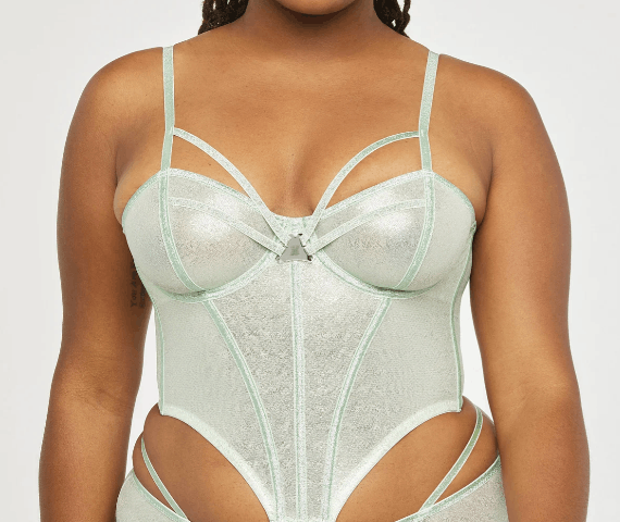 Fenty Savage x Fenty Rihanna Going Platinum Mesh Bustier Green xs Size ONE SIZE - 1 Thumbnail