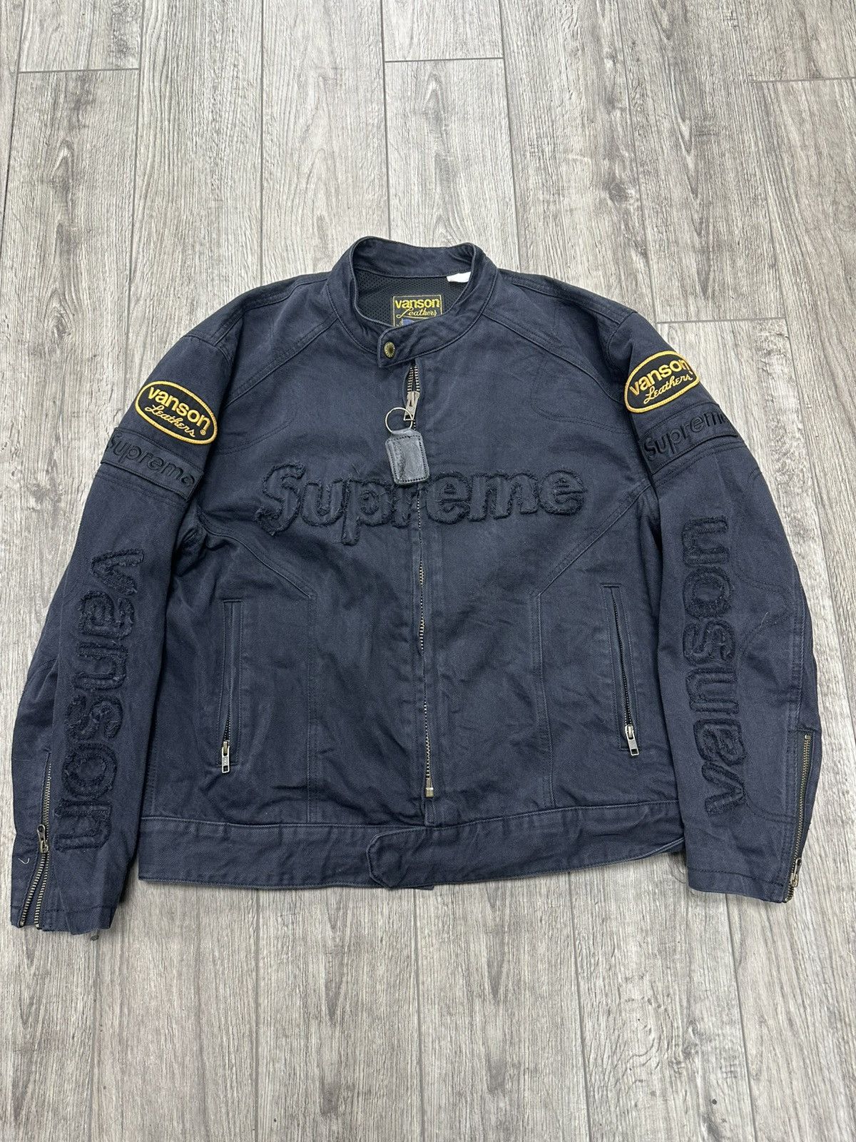 ジャケット・アウター L Vanson Leathers Cordura Jacket Denim Supreme x Vanson Leathers Cordura Denim Jacket 'Blue' SUP