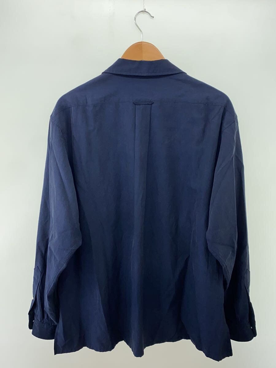 A.PRESSE Blue Silk Cotton Open Collar Shirt Size US L / EU 52-54 / 3 - 2 Thumbnail