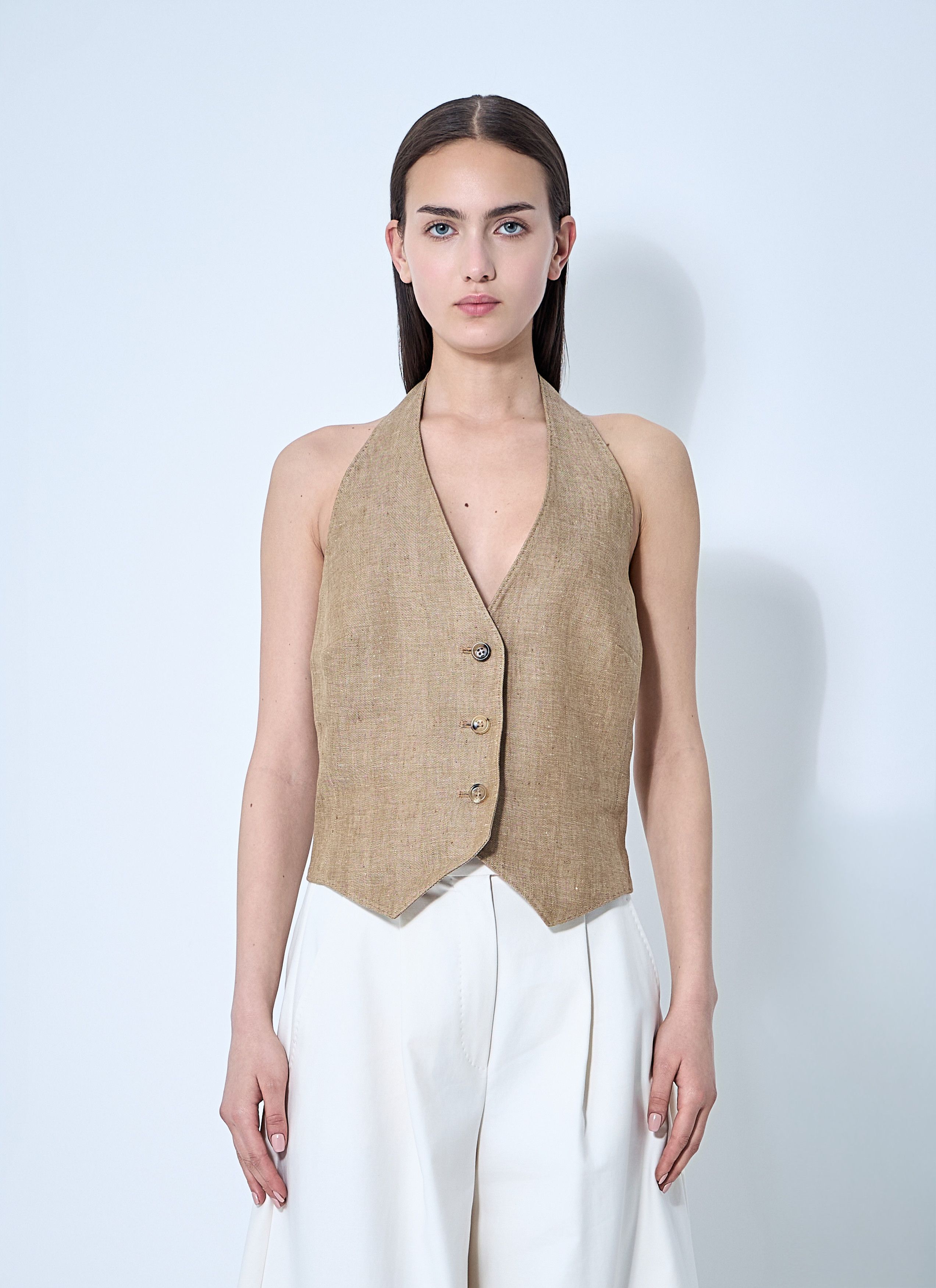 Max Mara Sauro Halterneck Waistcoat Size M / US 6-8 / IT 42-44 - 1 Thumbnail