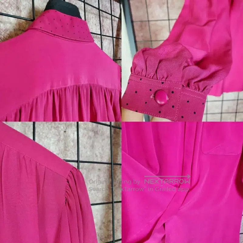 Dior Dior Pink Silk Dot Long Sleeve Blouse . Size M / US 6-8 / IT 42-44 - 5 Thumbnail