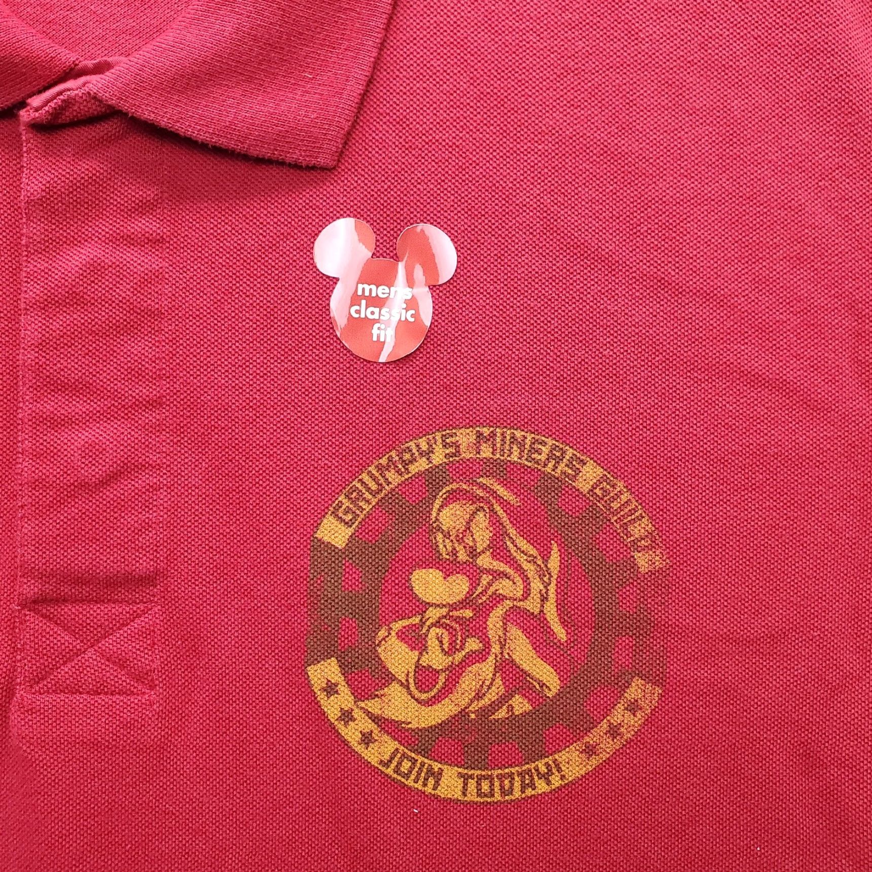 Disney Disney Polo Shirt Mens L Red Grumpy's Miners Guild Classic Fit Short Sleeve Size US L / EU 52-54 / 3 - 6 Thumbnail